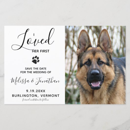 Budget Pet Photo Dog Wedding Save the Date (Voorkant)