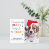 Budget Pet Photo Furry & Bright Dog Holiday Kaart (Staand voorkant)