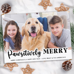 Budget Pet Photo Year voor Review Cute Dog Holiday Notitiekaartje