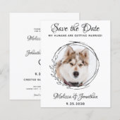Budget Pet Wedding Foliage Dog bespaart de datumka (Voorkant / Achterkant)
