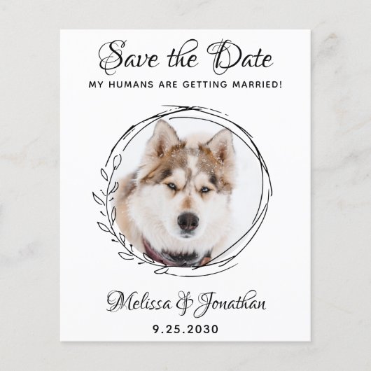 Budget Pet Wedding Foliage Dog bespaart de datumka (Voorkant)