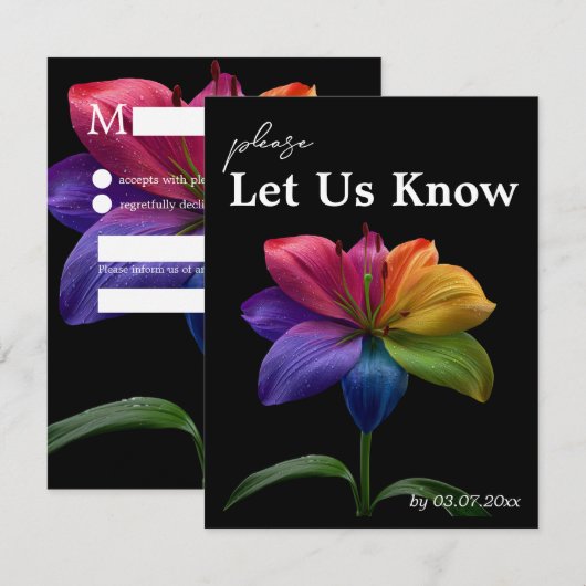 🌈 Budget Petals & Pride: DJ Edition RSVP Kaartje (Voorkant / Achterkant)