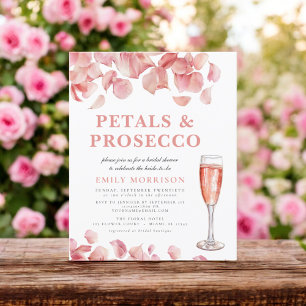 Budget Petals & Prosecco Bridal Shower Uitnodiging