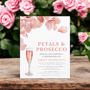 Budget Petals & Prosecco Bridal Shower Uitnodiging Flyer