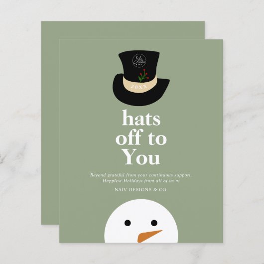 BUDGET Petten uit naar u Snowman Green Company Log (Voorkant / Achterkant)