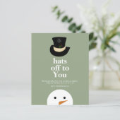 BUDGET Petten uit naar u Snowman Green Company Log (Staand voorkant)