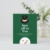 BUDGET Petten uit naar u Snowman Green Company Log (Staand voorkant)