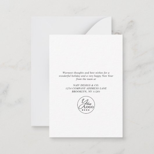 BUDGET Petten uit naar u Snowman Green Company Log Notitiekaartje (Achterkant)