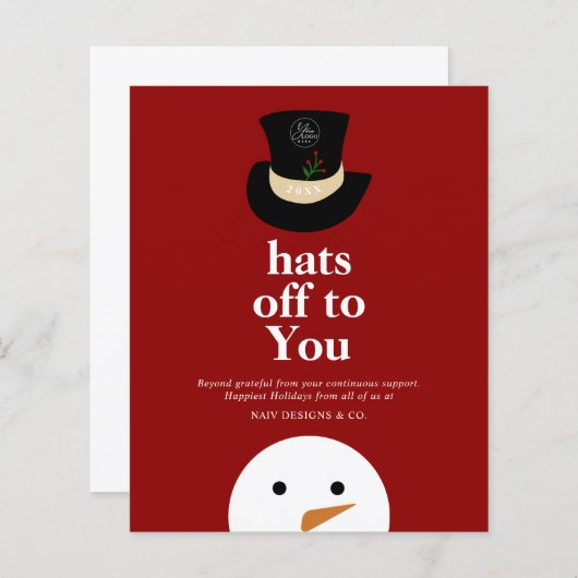 BUDGET Petten uit naar u Snowman Red Company Logo (Voorkant / Achterkant)