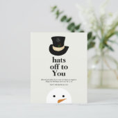 BUDGET Petten uit naar u Snowman White Company Log (Staand voorkant)