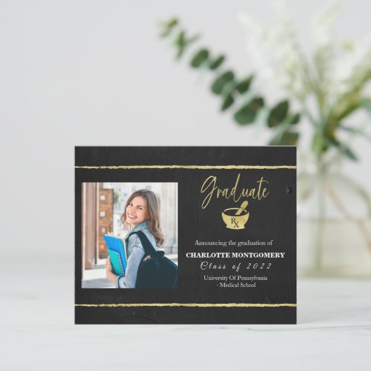 Budget Pharmacy School Afstuderen Aankondiging (Staand voorkant)