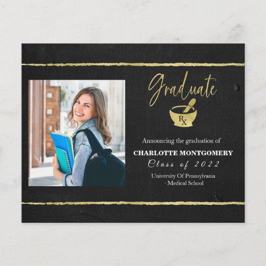 Budget Pharmacy School Afstuderen Aankondiging (Voorkant)