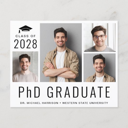 Budget PhD Fotograduatie Partij Uitnodiging (Voorkant)