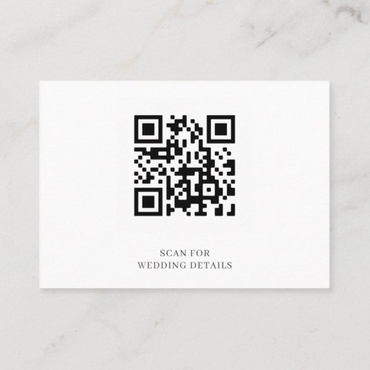 Budget Photo All in One QR Code Wedding Invitation Visitekaartje (Achterkant)