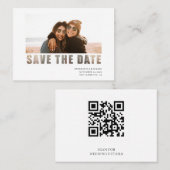 Budget Photo All in One QR Code Wedding Invitation Visitekaartje (Voorkant / Achterkant)