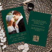 Budget Photo Arch Emerald Gold QR Save the Date