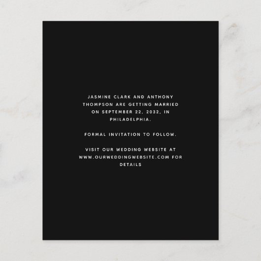 Budget Photo Arch Script Zwart De datum opslaan (Achterkant)