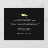 Budget Photo Black Gold Pet Afstuderen Uitnodiging (Achterkant)