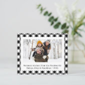 Budget Photo Black White Pset Holiday Kaart (Staand voorkant)