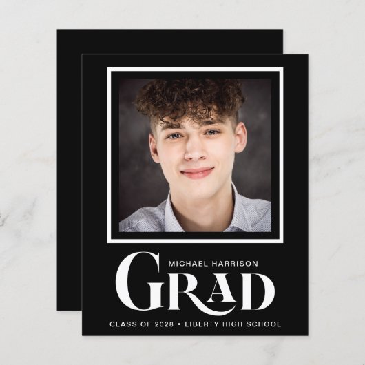 Budget Photo Bold Type Black Afstuderen (Voorkant / Achterkant)