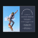 Budget Photo Boy 16th Birthday Party Navy Invite<br><div class="desc">Een alternatief voor een budget van 4, 5 x 5, 6-inch halfglanzend gewicht van 110 lbs, dat even dik is als een briefkaart (maar niet geschikt om als briefkaart te worden gebruikt). GEEF NOTA ER ÉÉN UITnodiging per blad is. Budget Photo Boy 16th Birthday Party Navy Invitation. Een volledig aanpasbaar...</div>