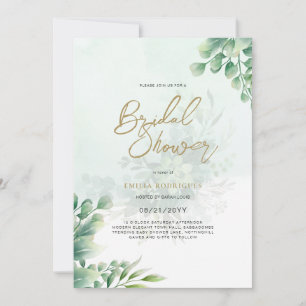 Budget Photo Bridal Shower Uitnodiging Rustic Leaf