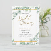 Budget Photo Bridal Shower Uitnodiging Rustic Leaf (Staand voorkant)