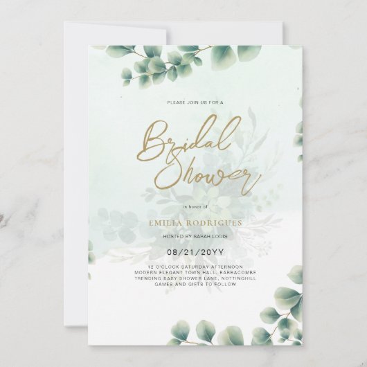 Budget Photo Bridal Shower Uitnodiging Rustic Leaf (Voorkant)