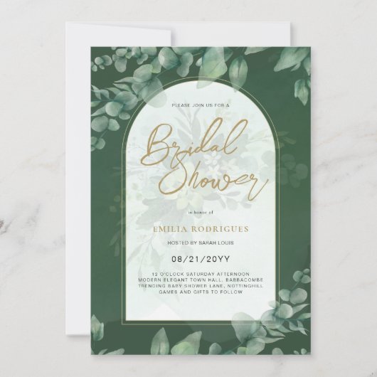 Budget Photo Bridal Shower Uitnodiging Rustic Leaf (Voorkant)