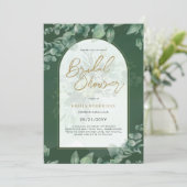Budget Photo Bridal Shower Uitnodiging Rustic Leaf (Staand voorkant)