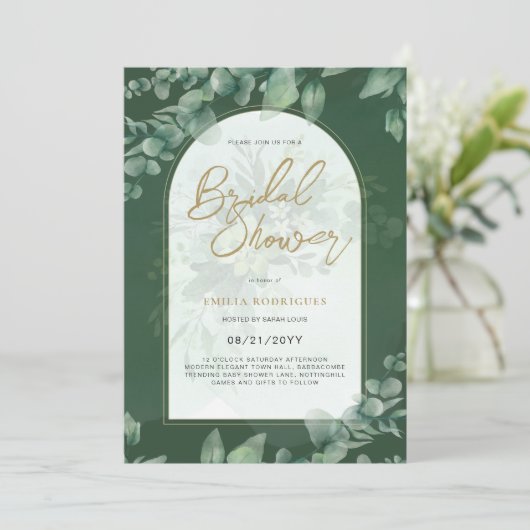 Budget Photo Bridal Shower Uitnodiging Rustic Leaf (Staand voorkant)