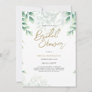 Budget Photo Bridal Shower Uitnodiging Rustic Leaf