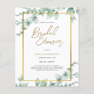 Budget Photo Bridal Shower Uitnodiging Rustic Leaf Flyer