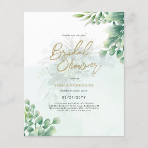 Budget Photo Bridal Shower Uitnodiging Rustic Leaf Flyer