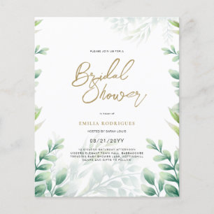 Budget Photo Bridal Shower Uitnodiging Rustic Leaf Flyer