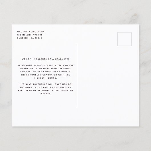 BUDGET Photo Collage Afstuderen Briefkaart (Achterkant)