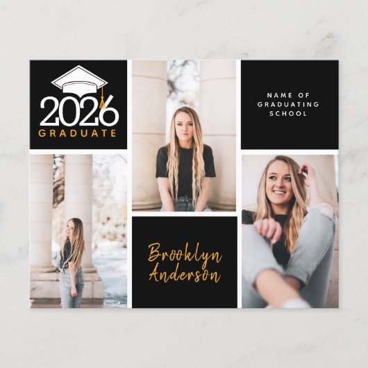 BUDGET Photo Collage Afstuderen Briefkaart (Voorkant)