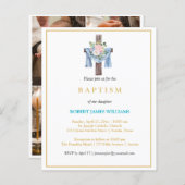Budget Photo Collage Cross Gold Script Baptism (Voorkant / Achterkant)