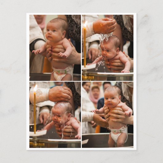 Budget Photo Collage Cross Gold Script Baptisme (Achterkant)