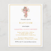 Budget Photo Collage Cross Gold Script Baptisme (Voorkant)