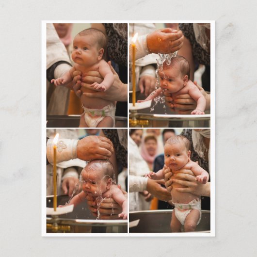Budget Photo Collage Cross Gold Script Baptisme Flyer (Achterkant)