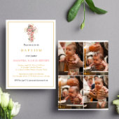 Budget Photo Collage Cross Gold Script Baptisme Flyer