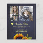 Budget PHOTO Collage graduatie Party Uitnodiging Flyer (Achterkant)