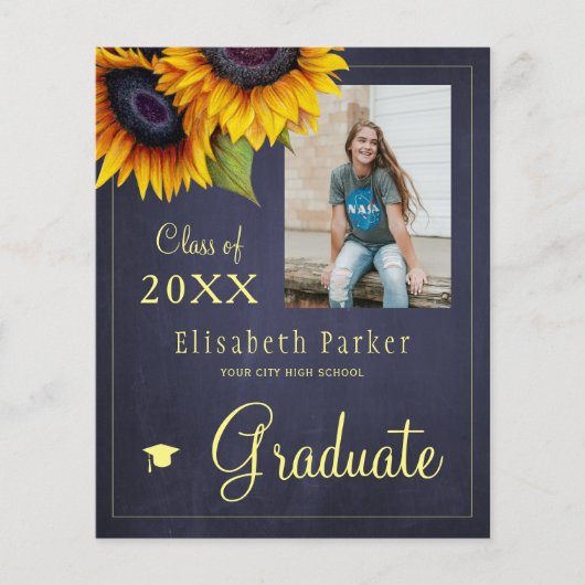 Budget PHOTO Collage graduatie Party Uitnodiging Flyer (Voorkant)