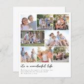 Budget Photo Collage Typography Holiday Kaart (Voorkant / Achterkant)