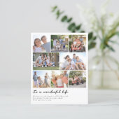 Budget Photo Collage Typography Holiday Kaart (Staand voorkant)