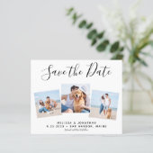 Budget Photo Collage Wedding Save the Date (Staand voorkant)