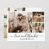 Budget Photo Collage Wedding Thank You Card (Voorkant / Achterkant)