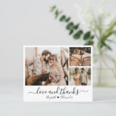 Budget Photo Collage Wedding Thank You Card (Staand voorkant)