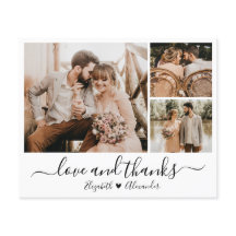 Budget Photo Collage Wedding Thank You Card